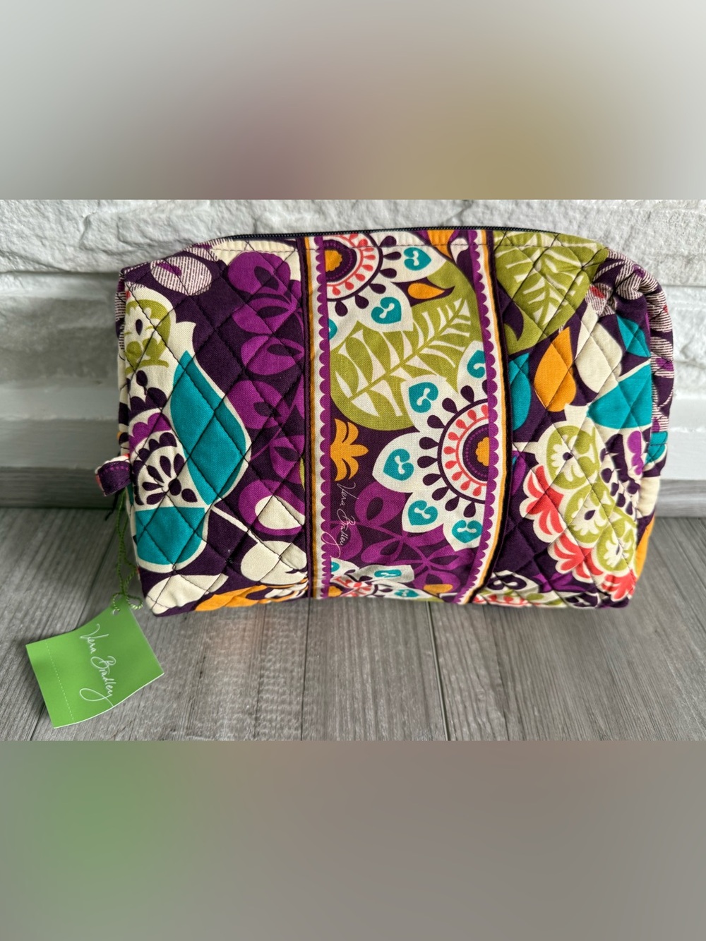 Vera Bradley Large Cosmetic Bag in Plum Crazy NWT